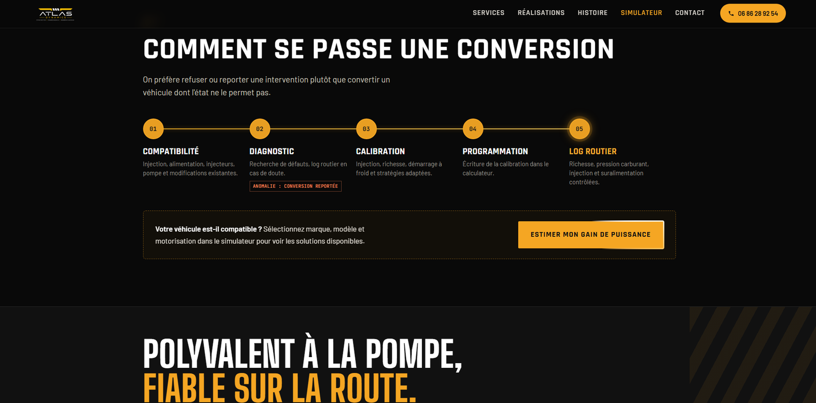 Exemple de site internet conçu par Operius, page 8 sur 9