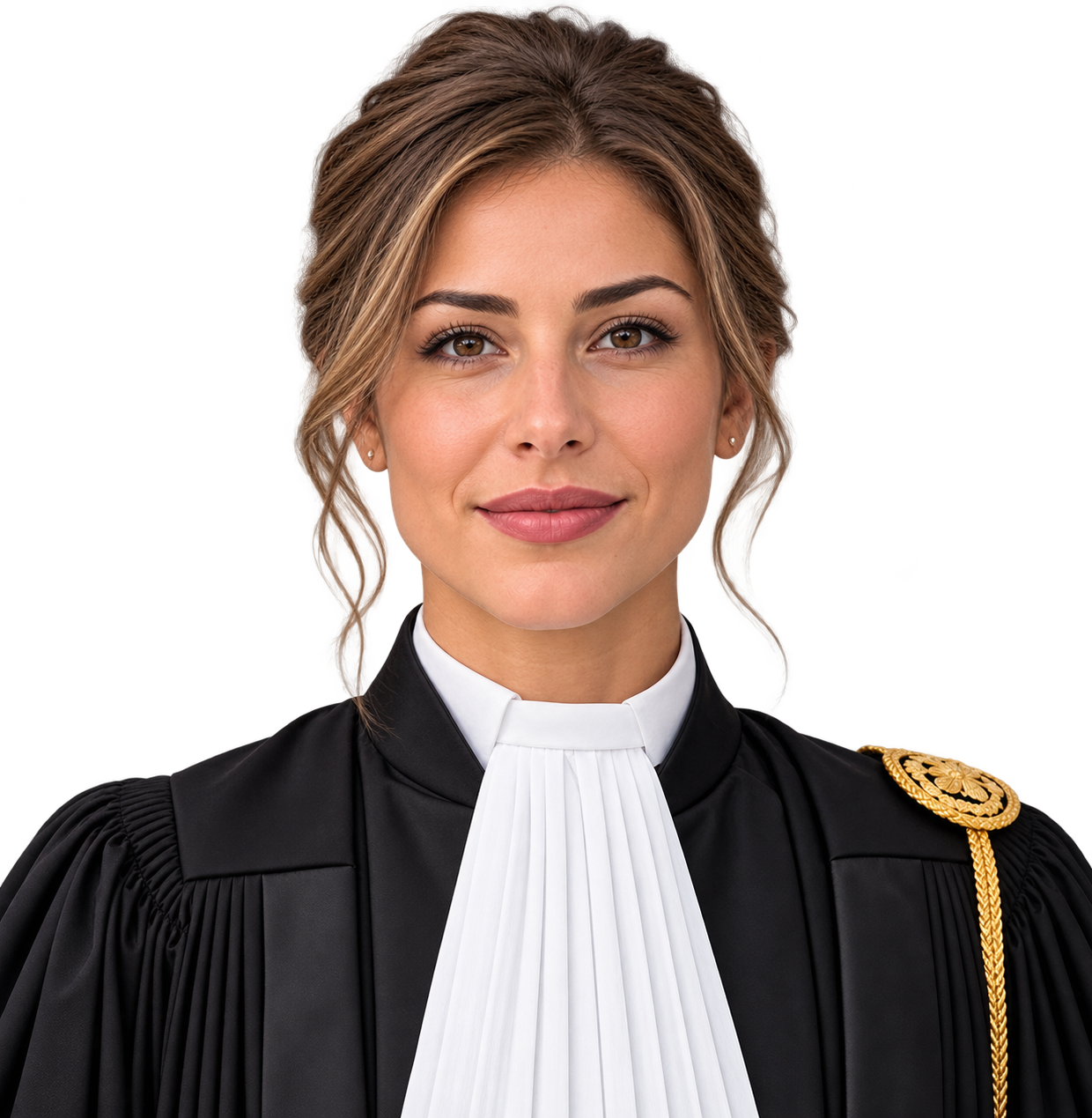 Professionnelle du droit en robe noire